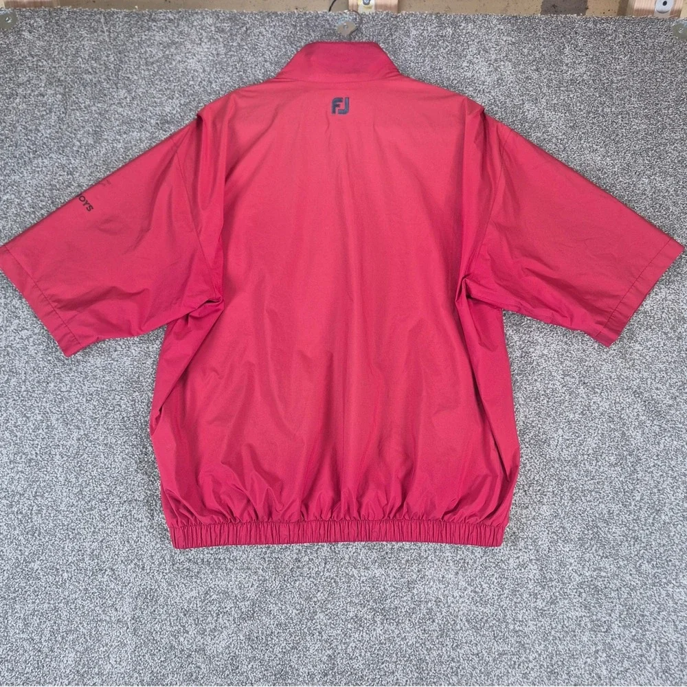 FootJoy DryJoys Wind Jacket Mens Large Red Short‎ Sleeve Golf Windbreaker
